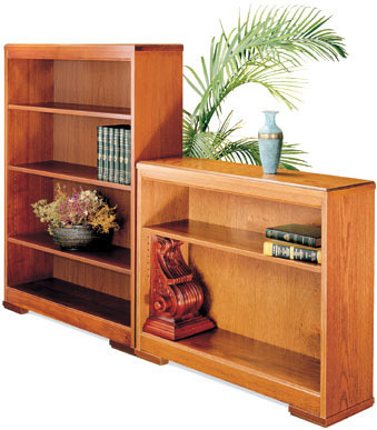 The rugged 48 "Traditional" series of open bookcases with the charm and dignity of classic design, blends well in any decorative theme.