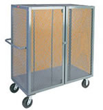 48"L x 24"W, 4-Sided Enclosed Security Cage Cart.