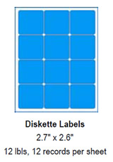 iskette Labels, 2.7" x 2.6".