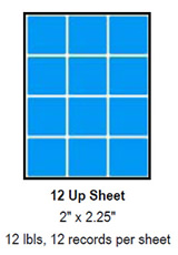 12 Up Sheet, 2" x 2.25".