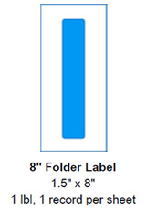 8" Folder Label: 1.5" x 8".