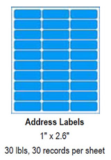 Address Labels, 1" x 2.6".