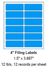 4" Filing Labels, 1.5" x 3.887".