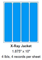 X-Ray Jacket Labels, 1.875" x 10".