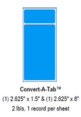 Convert-A-Tab™, (1) 2.625" x 1.5" & (1) 2.625" x 8".