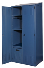 Louvered sides, door, and drawers provide adequate airflow so that lockers stay fresh and dry.