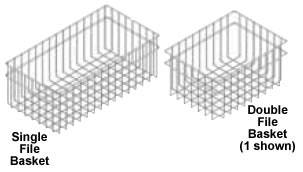 Single and double wire file basket.