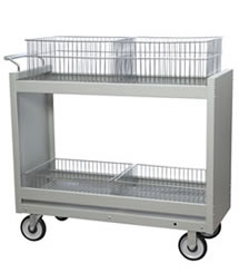 Double Baskets Mobile Mail Cart.