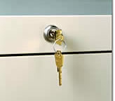 One key conveniently locks all doors simultaneously for added security.