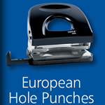 European hole punches and staplers.