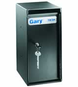 Compact size cash depository safe.