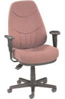 Adjustable High Back Chair - posture control allows for pneumatic seat height, back height, seat depth, 360 degree swivel, tilt, tilt tension control, and back forward and back pitch adjustment that provides free-floating or locked positioning. 
