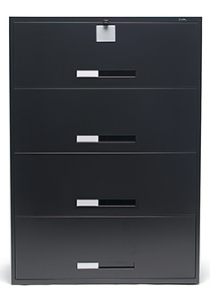 4-Drawer Filing Cabinet in Black.
