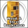 High quality handcrafted wood and steel bookcases.
