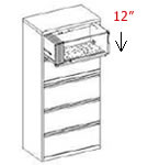 5-High 12" Receding Door Rollout Shelves Elite Cabinets.