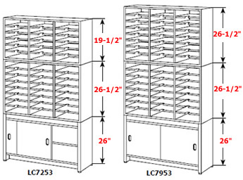 Literature Cabinet Racks available in 72" or 79" high.