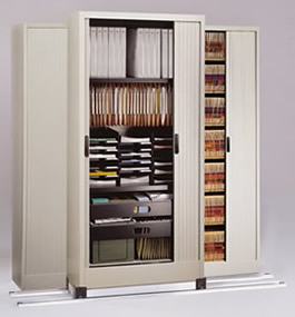 File Harbor Cabinets with customize interior on Kwik-Track System.