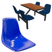 Jupiter 4 Seat Rectangular Unit with Dur-A-Edge® Table & Shell Chairheads.