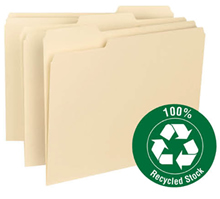 100% Recycled Manila Folders.