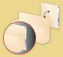 Quick and easy conversion from top-tab folders, to a complete ent-tab filing system.