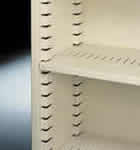 Shelves adjust easily in 1½" increments.