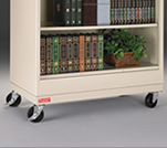Bookcases can be retrofitted with mobile casters.