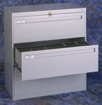 3 Drawer Lateral File - Long Pull Handle.