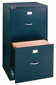 Two Drawerfile vertical filing cabinet.