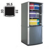 LockFile Carousel Cabinets feature super-efficient revolving carousel shelving enclosed within a locking cabinet.