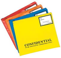 Confidential Carrier Pouches.