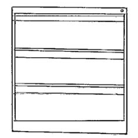 Lateral File Three Fixed Drawer Fronts with Lock.