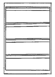 Lateral File Four Fixed Drawer Fronts with Lock.