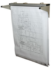 Space saving planfiles wall rack.