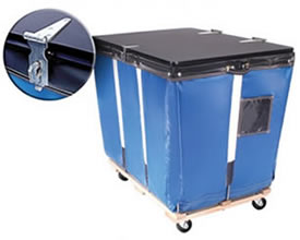 Mobile Vinyl Mail Hamper with Locking Top.