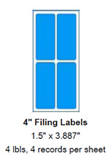 4" Filing Labels, 1.5" x 3.887".