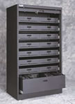 Locking tambour door laptop or notebook storage cabinet.