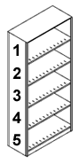 X-Ray Files Size Preconfigured 85" High, 18 Gauge, 6-Shelves, 5-Openings, Heavy-Duty Shelving.