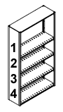 4-Post™ 64-1/4" High, 22 Gauge, 5 Shelves, 4 Openings Shelving.