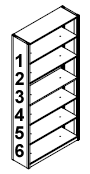 4-Post™ 76-1/4" High, 7-Shelves, 6-Openings Unslotted Shelves.