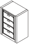 4-Opening Preconfigured Units With Drawers - Ez2 Rotary File.