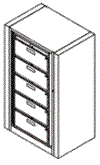 5-Opening Preconfigured Units With Drawers - Ez2 Rotary File.