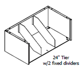 24" wide tier with 2 fixed dividers.