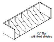 42" wide tier with 5 fixed dividers.