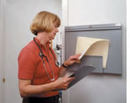 WallWrite Fold-Up Desk with Chart Holder.