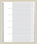 A4 Numeric Index Tabs 1-31 Tab Set.