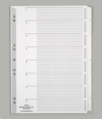 A4 Write-On Index Tabs - 8 Tabs.