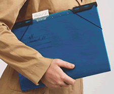Elastic strap secures the contents for easy transport.