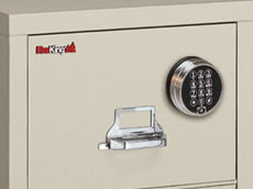 Lock optons for fireproof cabinets and safes.