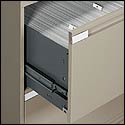 Full extension 3-stage ball bearing drawer suspension ensures easy drawer opening.