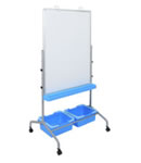 Classroom Chart Stand with Storage Bins.